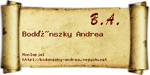 Bodánszky Andrea névjegykártya