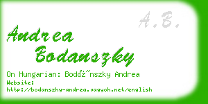 andrea bodanszky business card